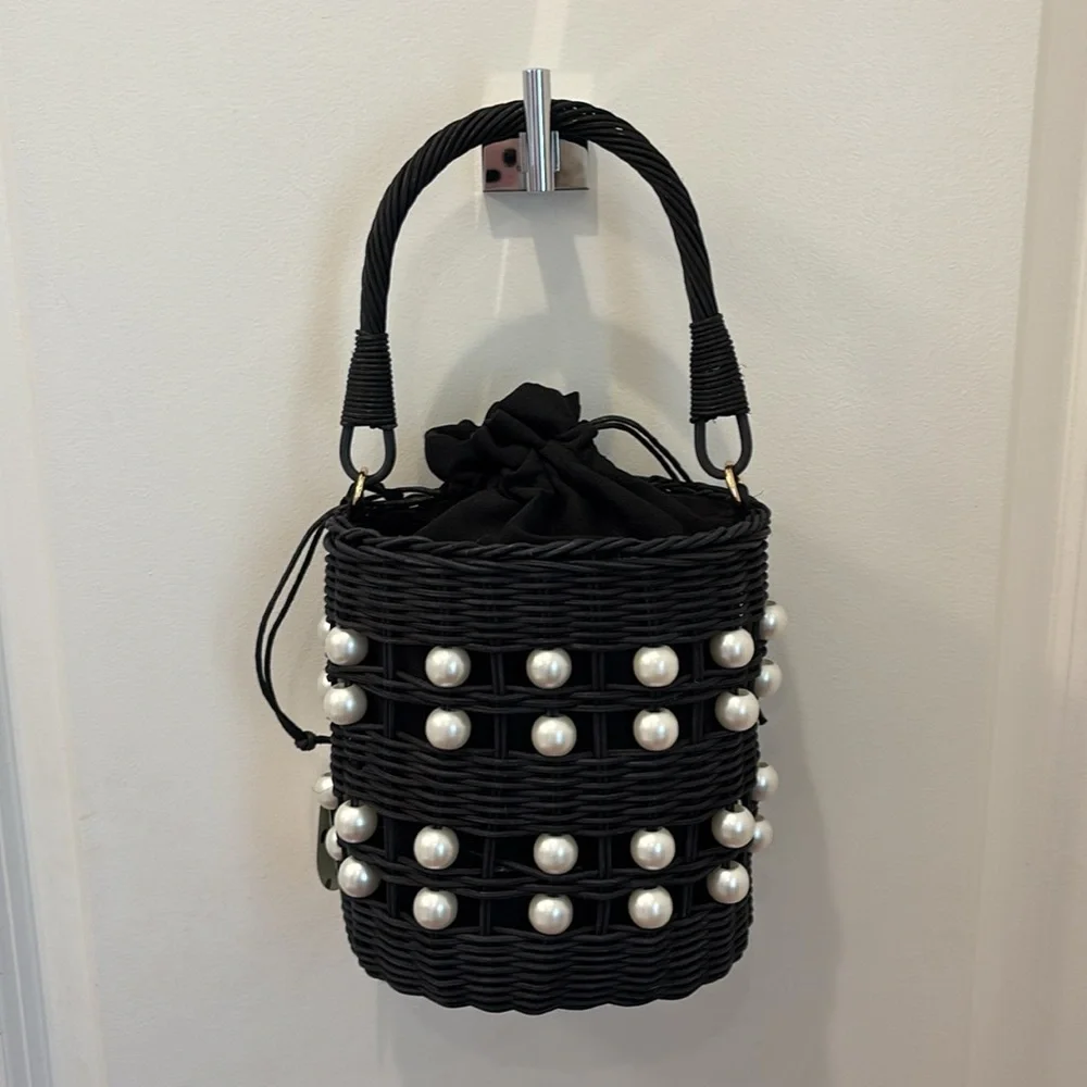 NWT Kate Spade x Target Pearl-Embellished Basket Bucket Bag